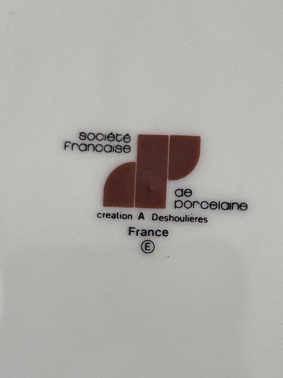 4 Porseleinen Borden in Art Deco Stijl, Deshouliéres Creatie – deshoulieres, Servies, Porcelain (photo 3 of 7)