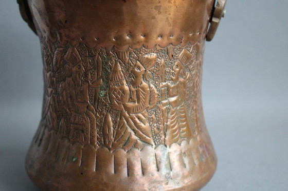 Image 1 of Solid copper kettle, copper pot, planter, cachepot with handle, vintage