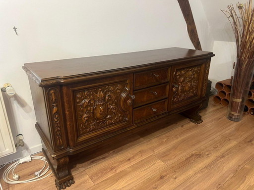 Wilhelm Albrecht chest of drawers/sideboard part solid, AntikKo