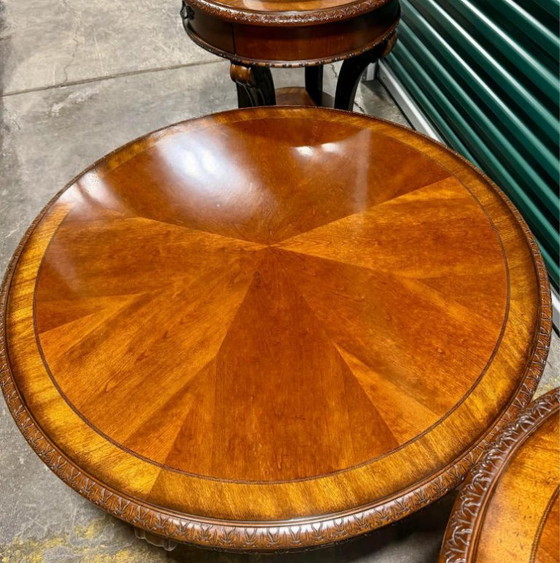 Image 1 of ART 3-delige woonkamertafelset – ronde salontafel met 2 bijzettafels