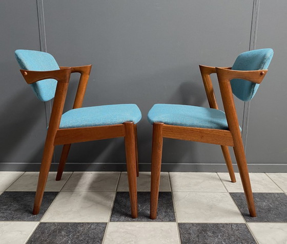 Image 1 of Ensemble de 2 chaises Z en teck modèle 42 de Kai Kristiansen pour Shou Andersen Denmark