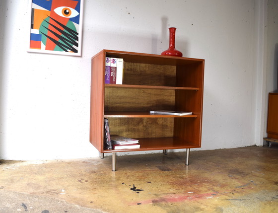 Image 1 of Mid - Century Teak Highboard Bookshelf Vintage Cabinet