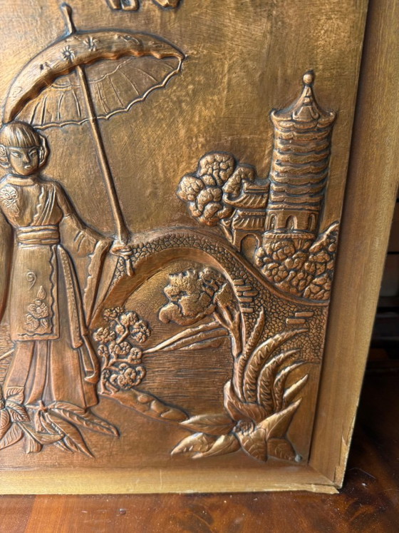 Wandkunst aus Kupfer im japanischen Stil – Arte, Wanddekoration, Wood, Copper (photo 5 of 11)
