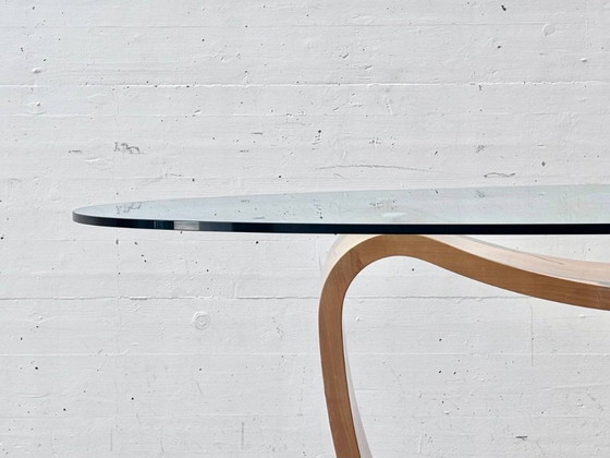 Carlo Malnati – Table de salle à manger sculpturale avec incrustations et plateau en verre, Italie, années (photo 6 of 11)