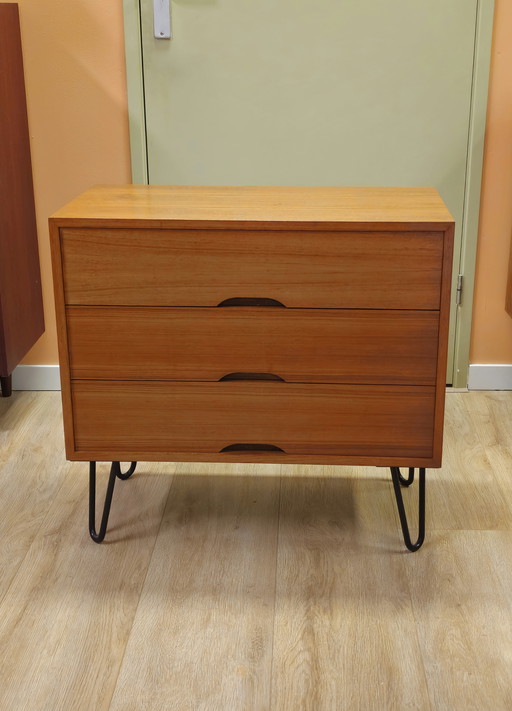 Vintage Chest of Drawers Small Drawer Cabinet Small Cabinet Hairpin Legs
