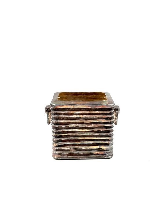 Cubiteras Mid-century Modern bañada en plata, Italia años 40, Jarrones, Metal, Plateado (foto 9 de 13)