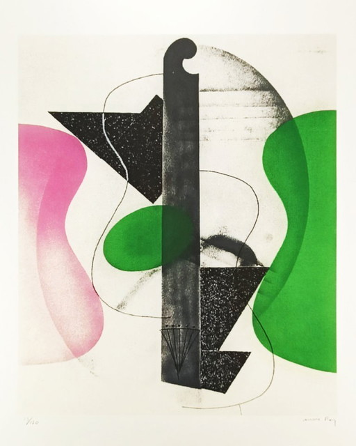 Lithografie in gelimiteerde oplage van Man Ray uit de jaren 70. Handtekening van de auteur en genummerd met potlood.