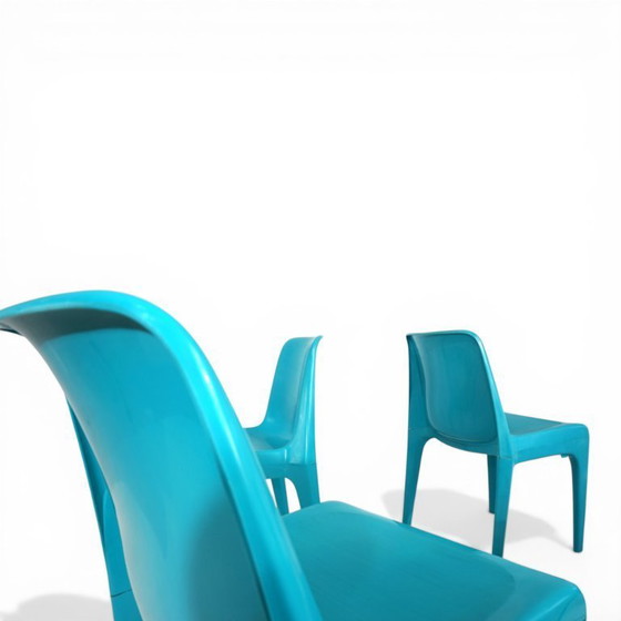 Image 1 of Set van 4 Schröder & Henzelmann Space Age eetkamerstoelen, 1970