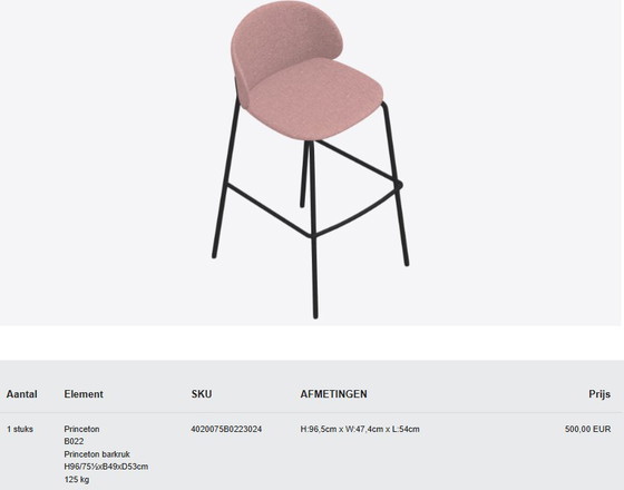 Image 1 of BoConcept - Sgabello da bar Princeton 