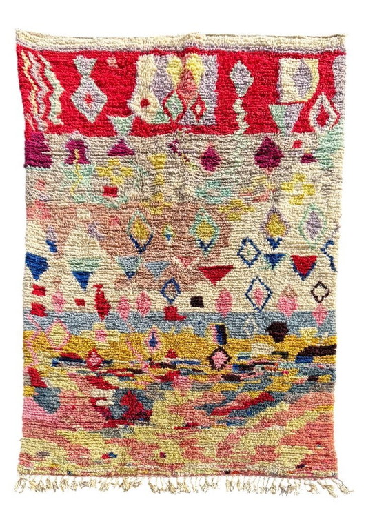 Image 1 of Colorful Modern Moroccan Berber Rug 200x300 cm – Expressive Handwoven Wool Art Rug