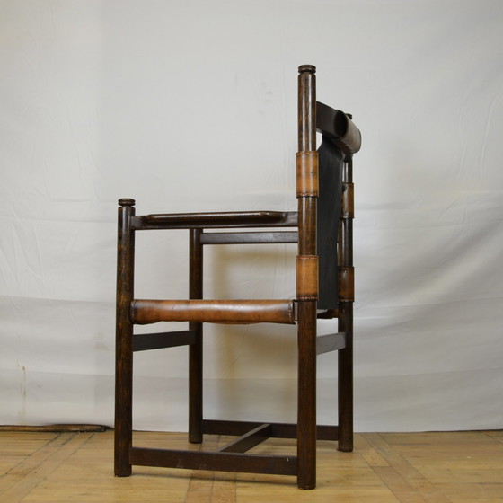 Image 1 of 2x Chaises de salle à manger en cuir vintage 1970
