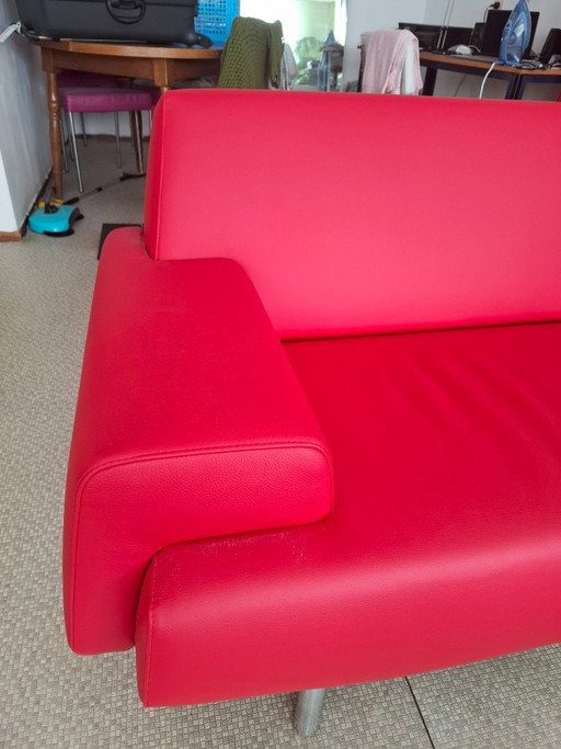 Havek Sky, tre posti in pelle rossa – 3 5 zitsbanken, Leather (photo 2 of 5)
