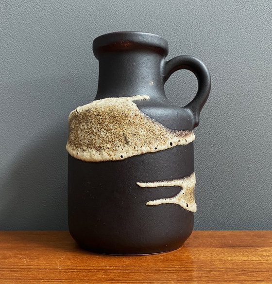 Image 1 of Vaso in lava marrone di Scheurich modello 414-16, Germania occidentale, anni '70