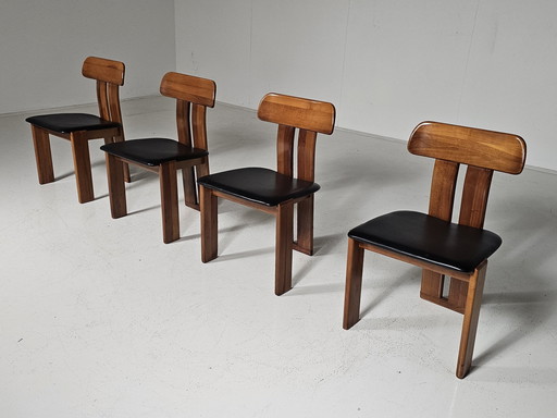 Set of 4 Mario Marenco dining chairs, Mobil Girgi, 1970