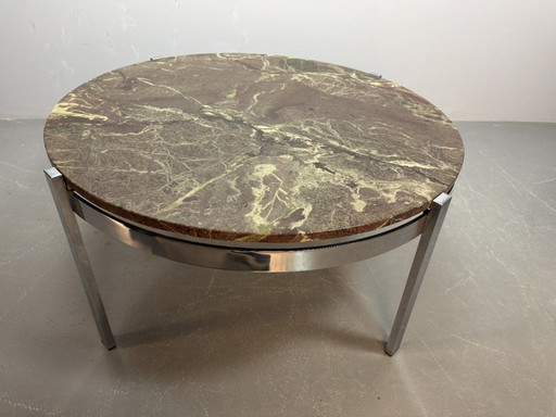 Beautiful Mid-Century Marble and Chrome Coffee / Sofa Table by Bendixen, Denmark 1970s.