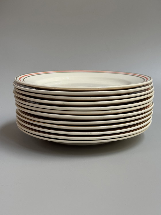 Image 1 of Set di 12 piatti da dessert o da colazione vintage Boch Frères - anni '40