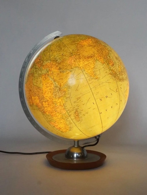 Vintage wereldbol lamp glas JRO Globus