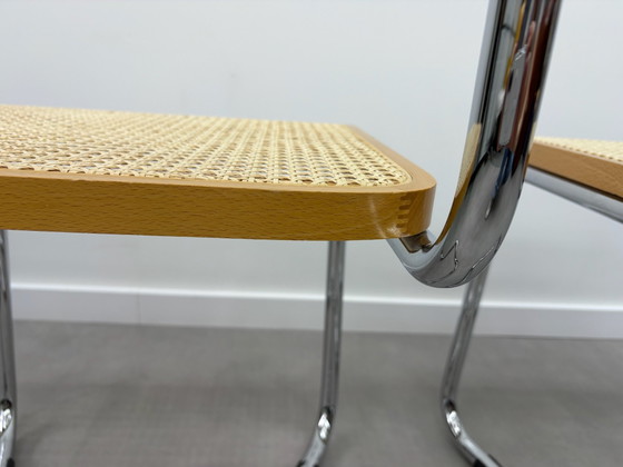 Set di 2 sedie Cesca con struttura tubolare, impagliatura in ottime condizioni – Sedie da pranzo, Cromo (photo 10 of 15)