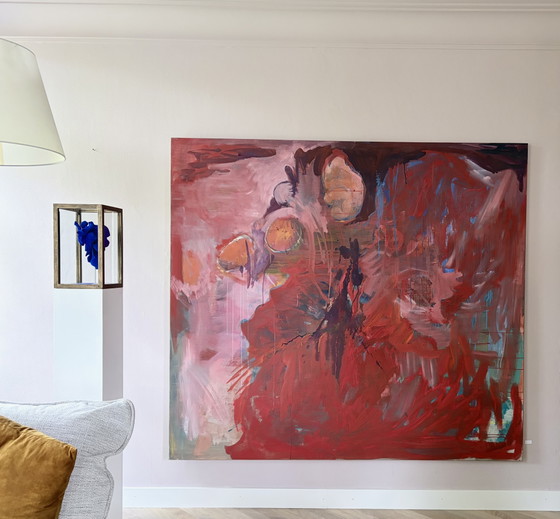 Image 1 of Groot abstract olieverfschilderij op linnen