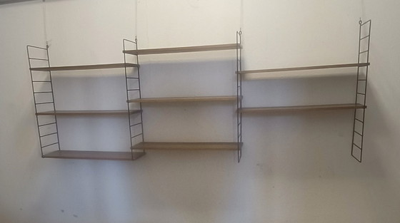 Large 1950s Wall Rack With 8 Shelves – Wall cabinet, Metal, Wood (photo 6 of 8)