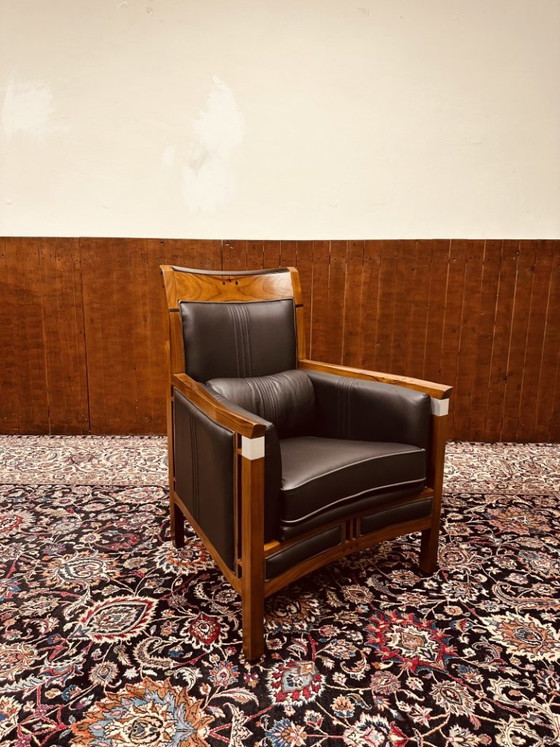 3x Schuitema Art Deco High Black Armchair – Leather, Metal (photo 4 of 18)