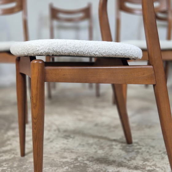 Image 1 of 6 vintage Danish design dining chairs 1960s-70s Bouclé