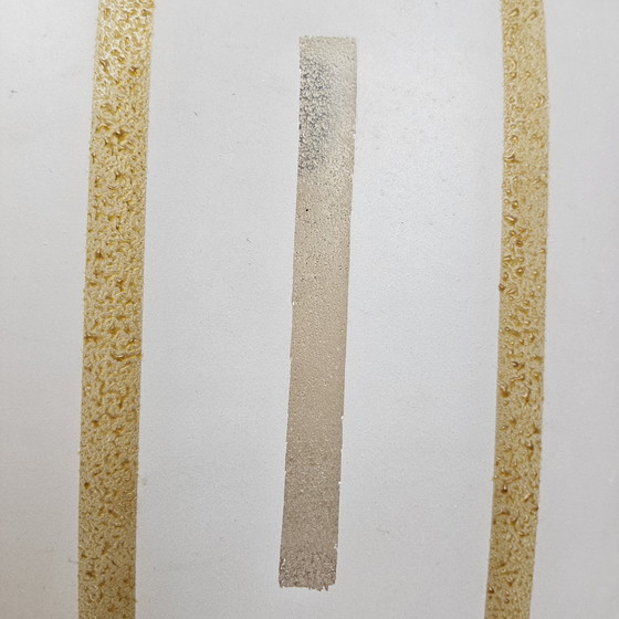 Image 1 of Lampada a sospensione in vetro vintage con dettagli dorati, lampada da soffitto in stile spaziale (con texture/struttura)