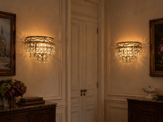 ✨ Complete Vintage Kristallen Verlichtingsset – 4 Stuks ✨ – Kroonluchters, Gold, Crystal (photo 3 of 5)