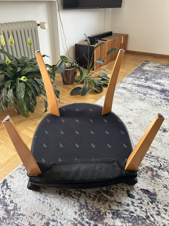 Set van 4 Cattelan Italia Fauteuils – Zwart Leer & Hout – Made In Italy – Wood, Leather (photo 4 of 6)