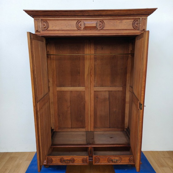 Image 1 of Antieke kledingkast garderobekast spiegelkast demontabel