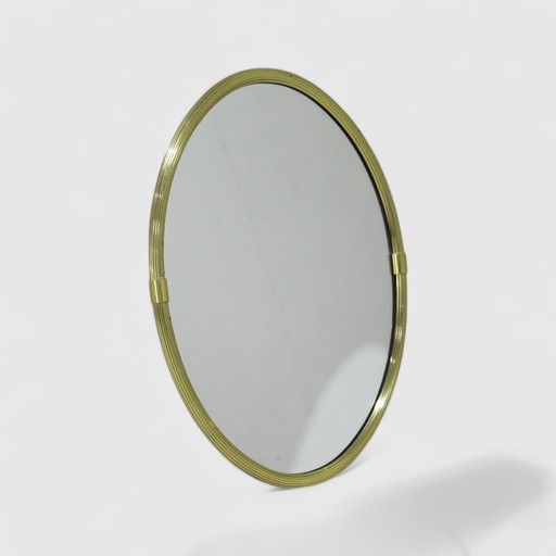 Miroir vintage - anneau ovale en laiton, 1960s