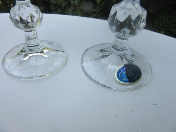 Image 1 of 4 verres bohèmes émaillés peints à la main, dans les tons vert pâle/rose et or, Sklo, vintage