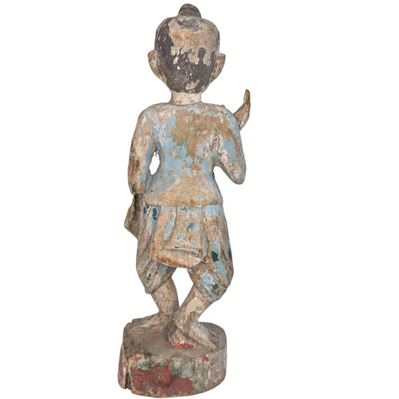 Statua birmana in legno antica del XIX secolo – Policroma – 34cm – Sculture, Wood (photo 6 of 10)