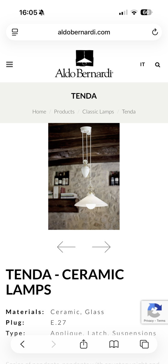 Image 1 of Tenda Pendel met Katrol Aldo Bernardi