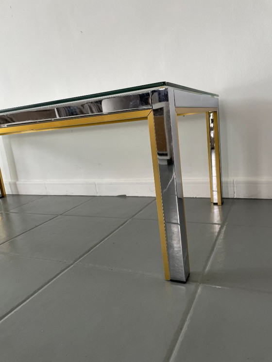 Image 1 of Romeo Rega coffee table in chrome and gold, Italy, 1970s