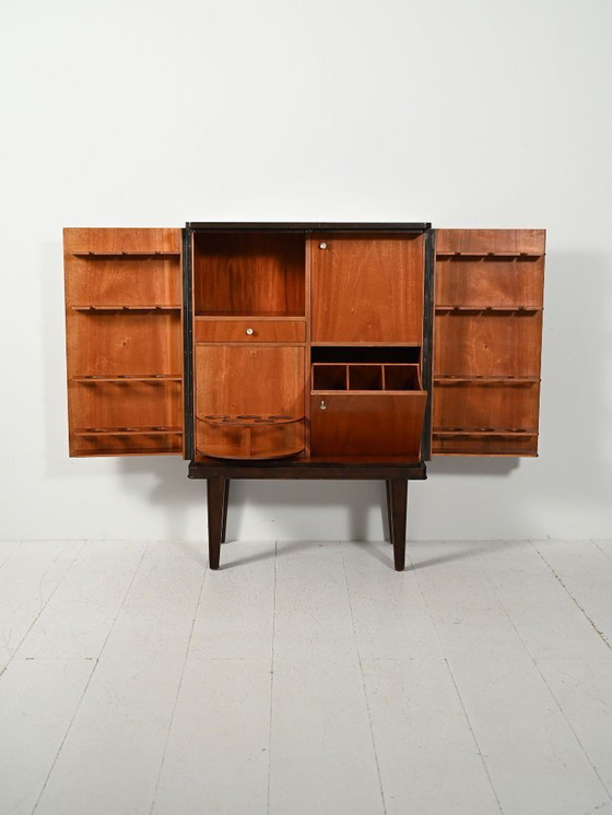 Image 1 of Scandinavian 1940s bar cabinet with inlays