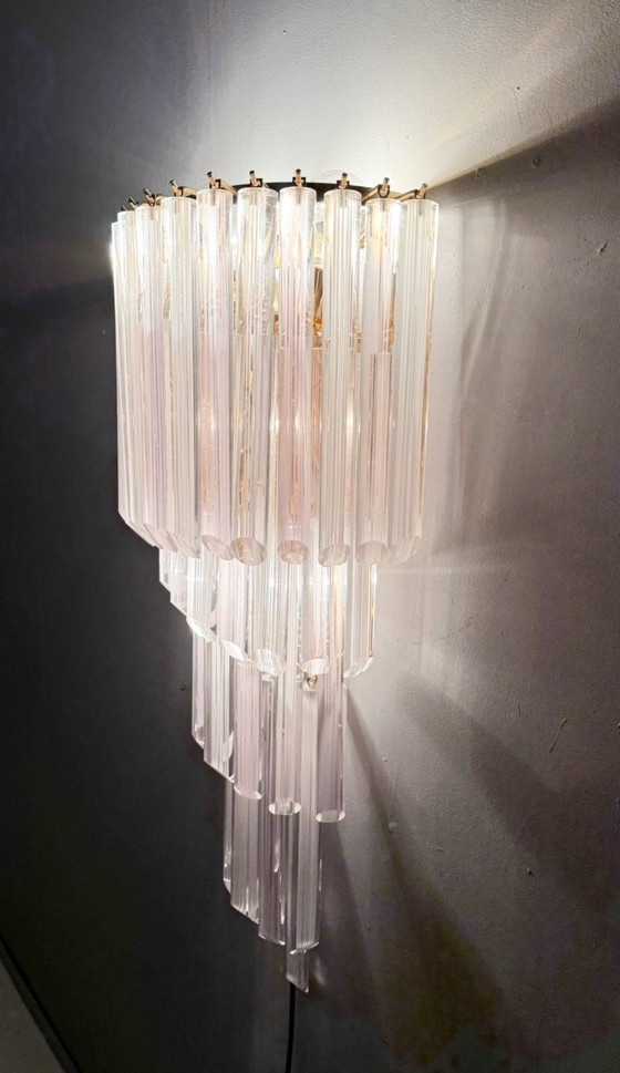 Image 1 of Lampada da parete/applique a cascata di metà secolo di Paulo Venini, vetro di Murano, Italia, anni '70