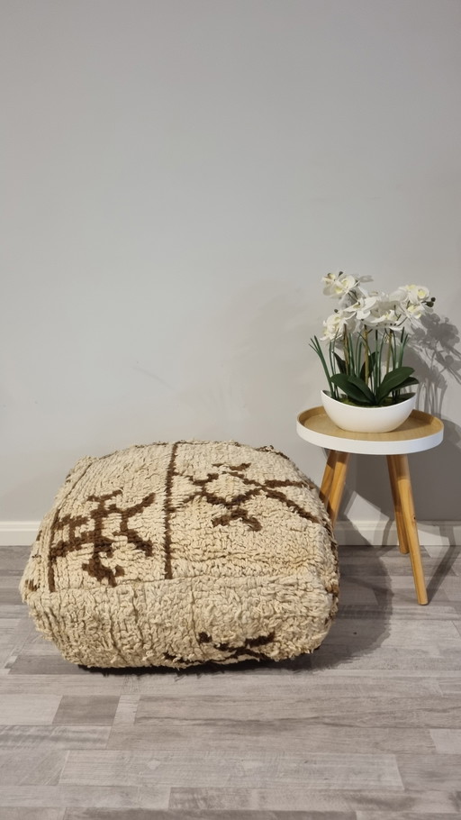 Pouf berbère vintage, coussin marocain