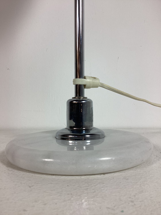 Image 1 of Lampada postmoderna vintage in stile art déco in vetro e marmo