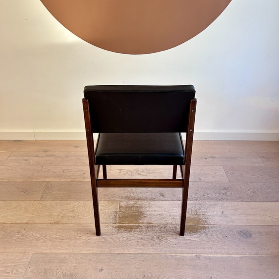 Image 1 of Vintage Topform eetkamerstoelen teak/skai set van 4