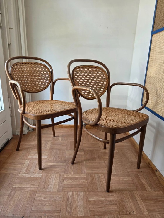 2 Poltrone Thonet 215 RF originali in legno curvato con paglia di Vienna – Sedie da pranzo, Wood (photo 3 of 6)