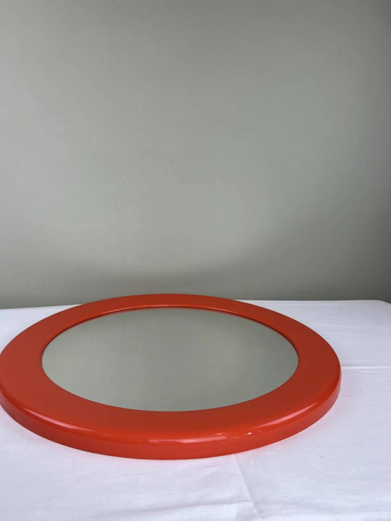 Vintage oranje spiegel – Plastic (photo 3 of 8)