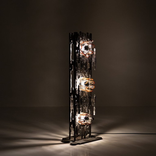 1x Brutalistische Murano-Glas-Stehlampe aus den 1970er Jahren