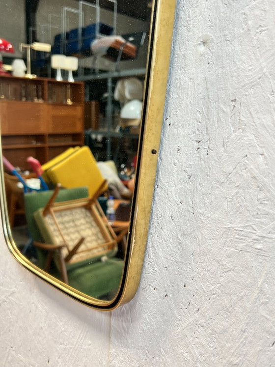Vintage Spiegel Met Messing Gouden Lijst – Brass (photo 5 of 9)
