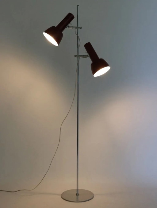 Vintage floor lamp Danish design chrome refurbished