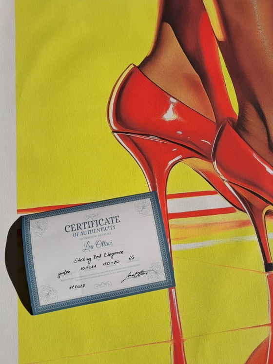 Léa Ottavi - Striking Red Elegance - Digital Artist Painting on Canvas – Paintings & Drawings (photo 5 of 15)