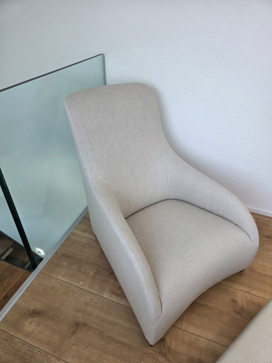 B&B Italia Maxalto Kalos Armchair with Ottoman, Antonio Citterio, Textile, Beige (photo 3 of 8)