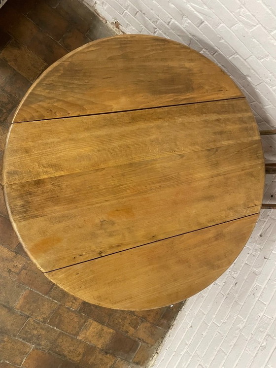 Round Drop-Leaf Folding Table – Dining tables, Wood (photo 7 of 9)