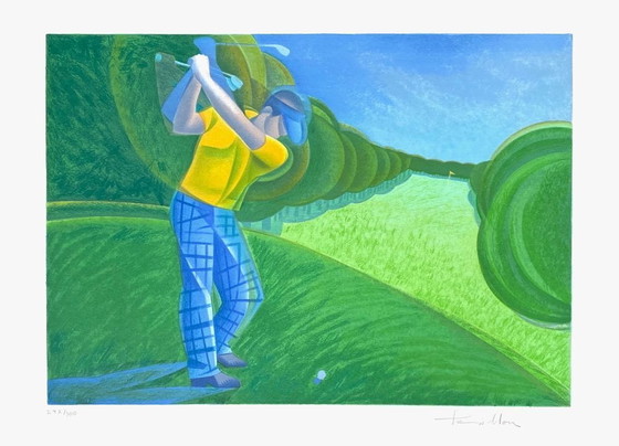 Image 1 of Françoise PERSILLON Le golfeur Signed lithograph 1985