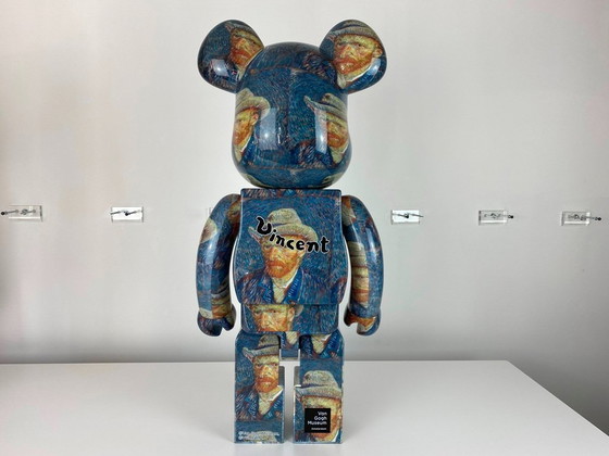 Image 1 of Bearbrick Van Gogh Museum Self-portrait with gray Felt Hat 1000% MEDICOM toys